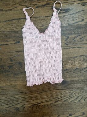 Free People Blush Pink Smocked Camisole